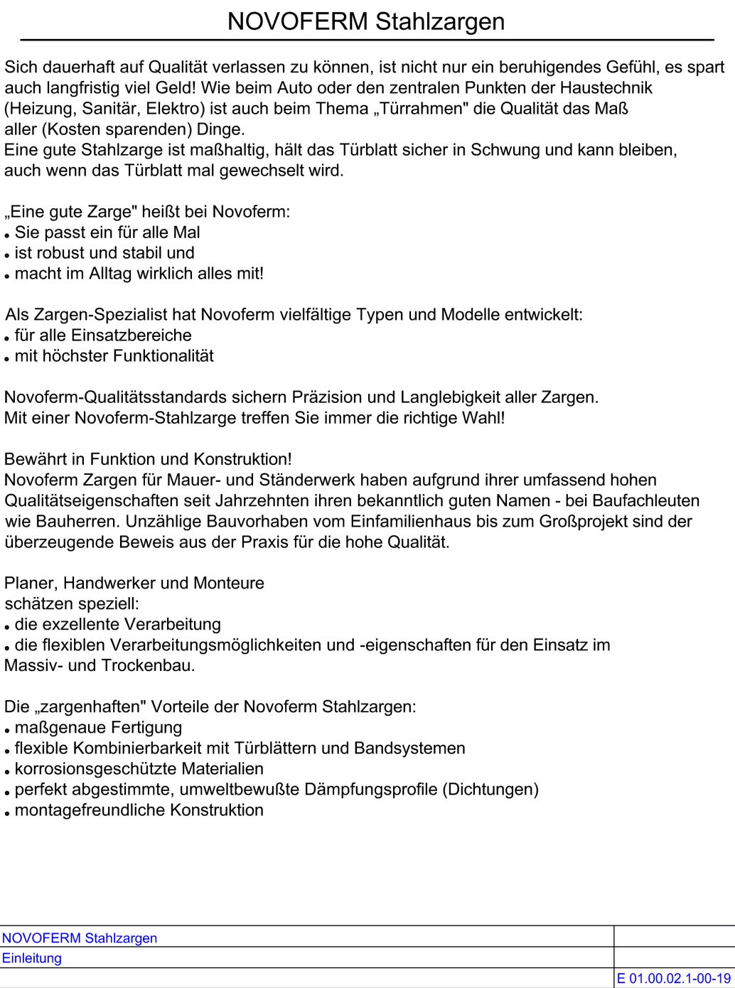 NOVOFERM Stahlzargen