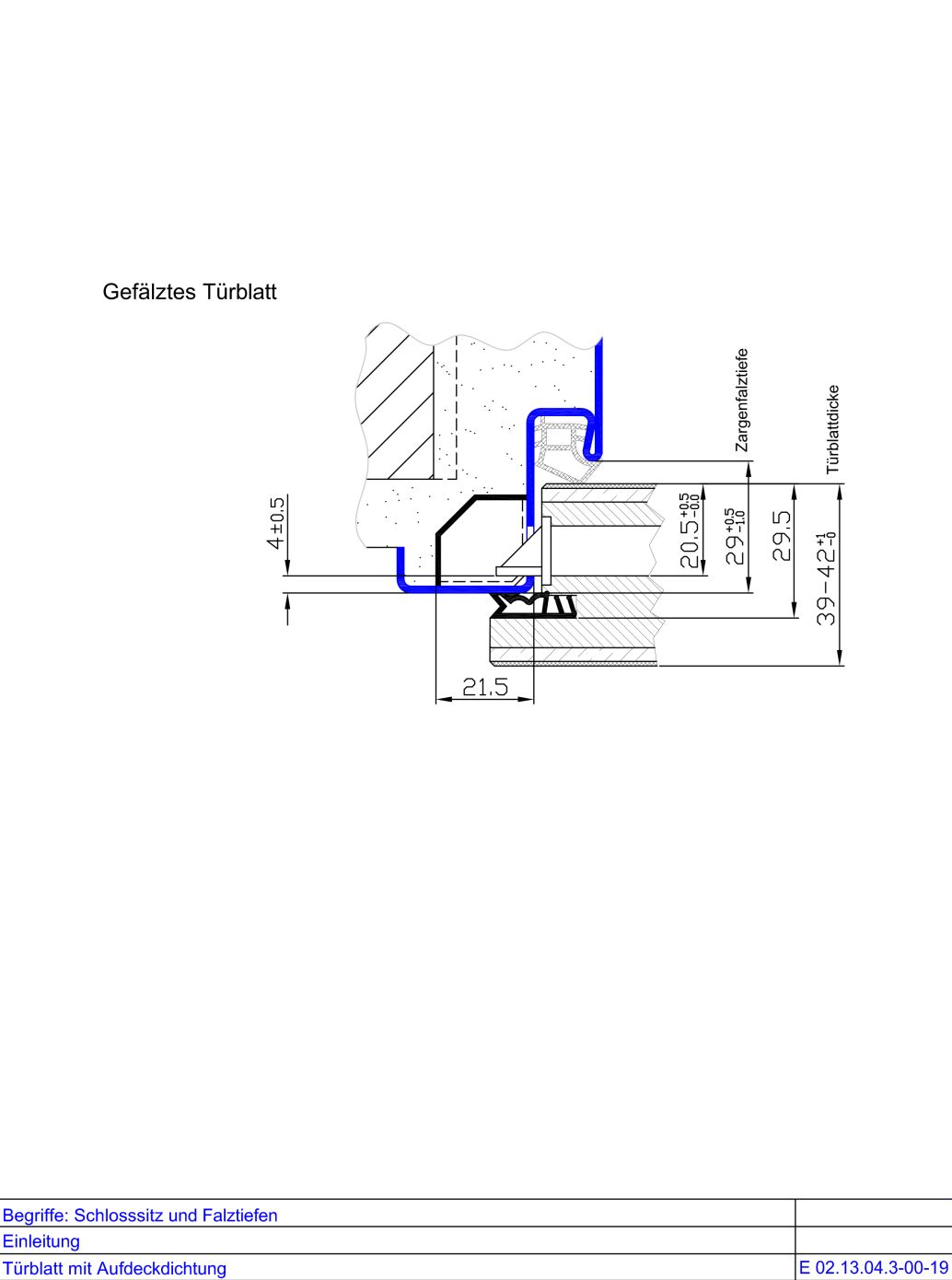 Tuerblatt mit Aufdeckdichtung