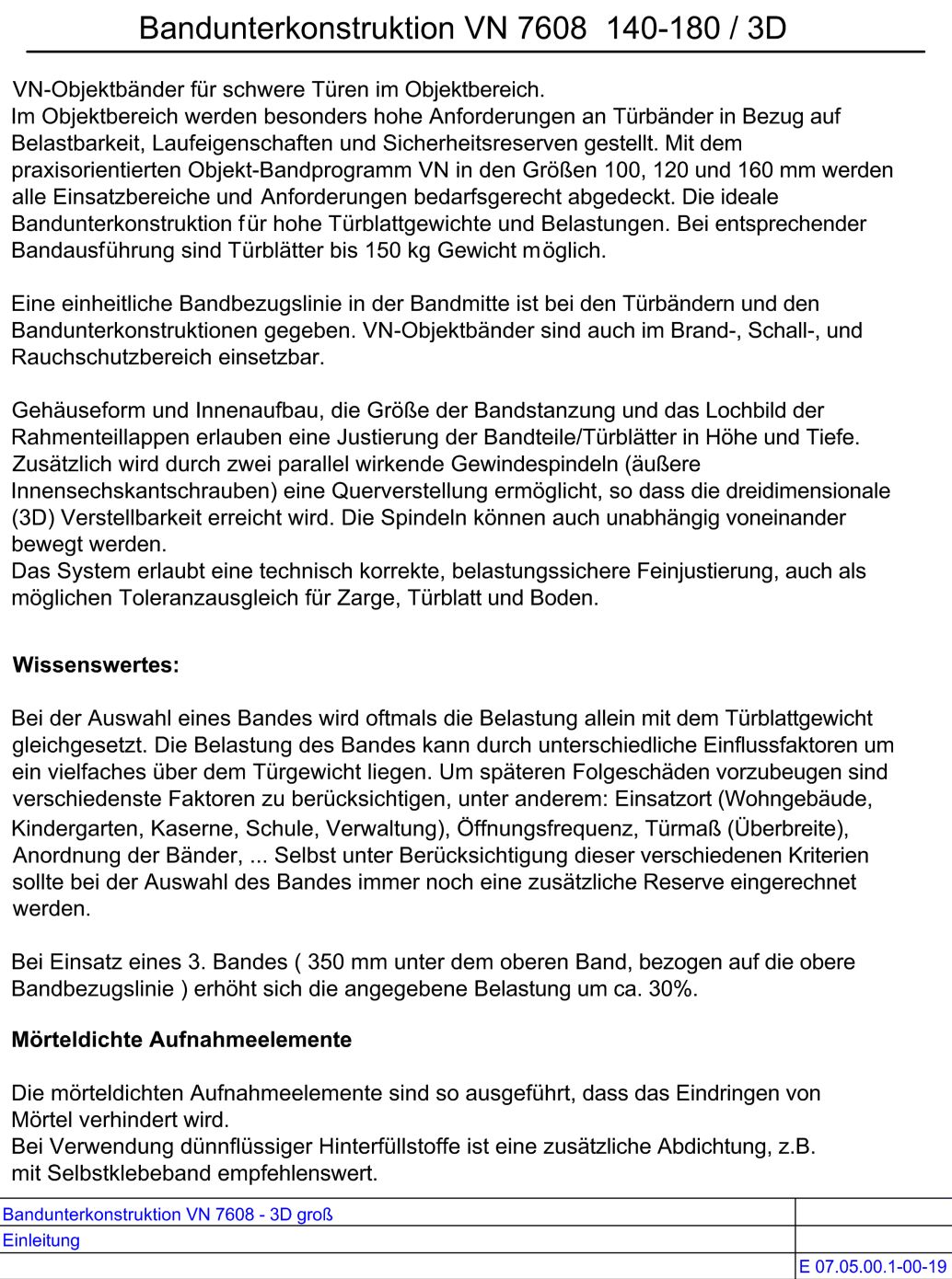 Bandunterkonstruktion VN 7608-3D gross