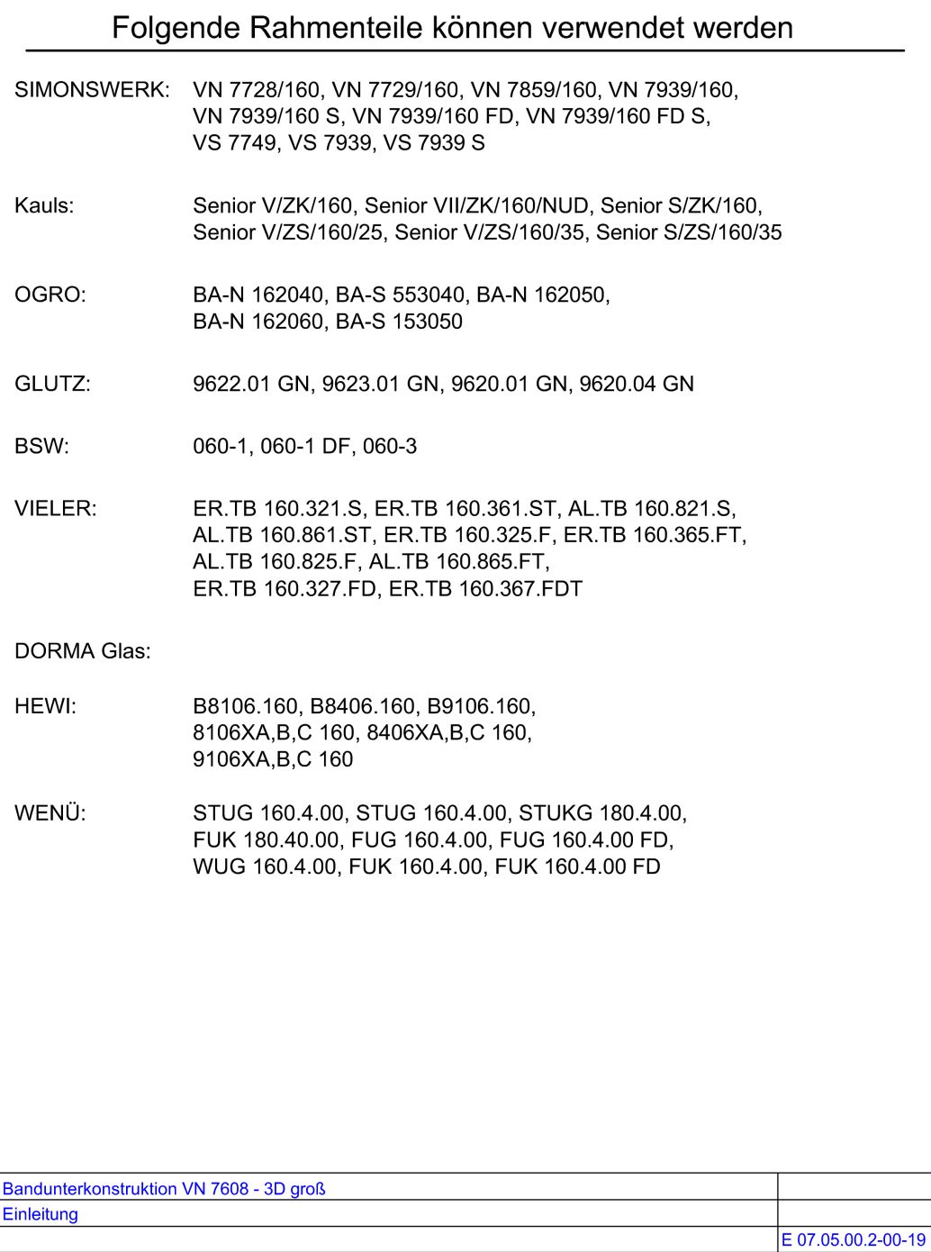 Bandunterkonstruktion VN 7608-3D gross