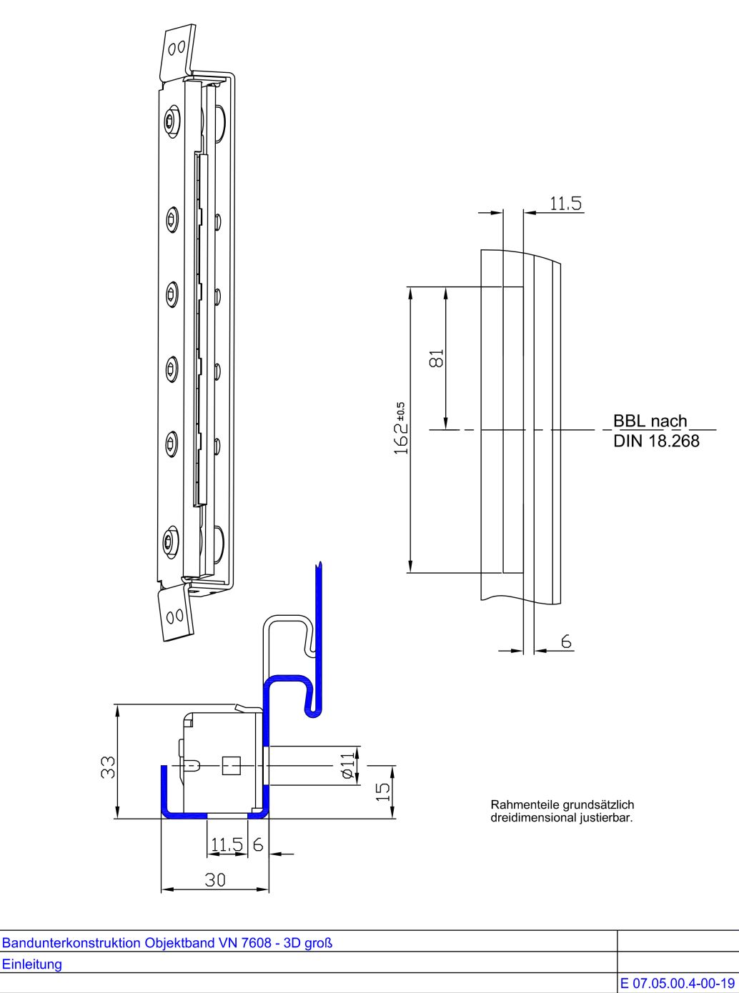 Bandunterkonstruktion VN 7608-3D gross