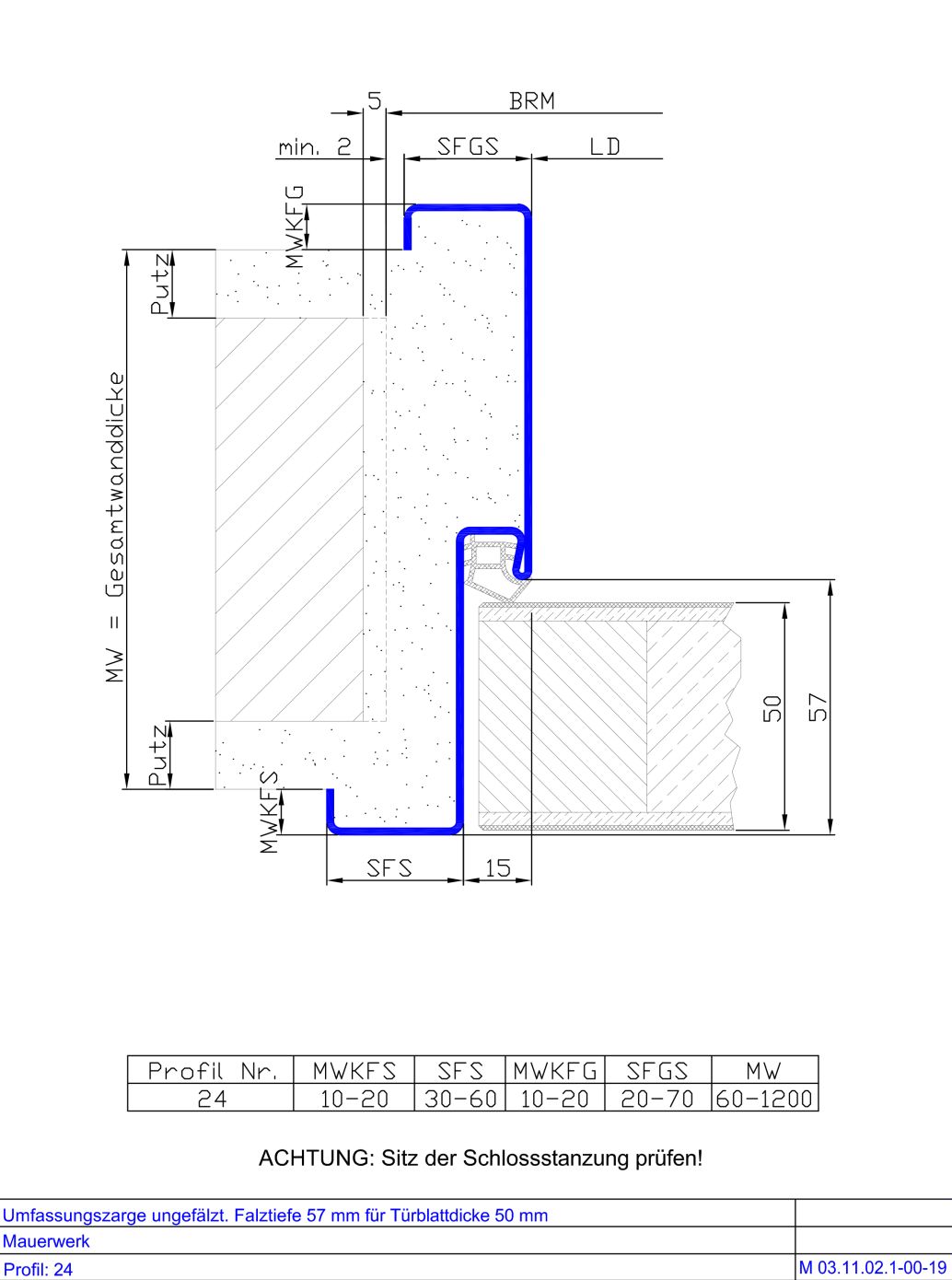Umfassungszarge 24 FT 57