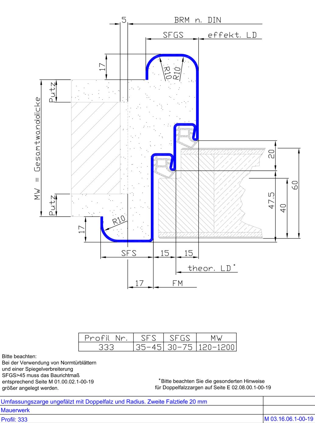 Doppelfalz und Radius. 2.FT 20