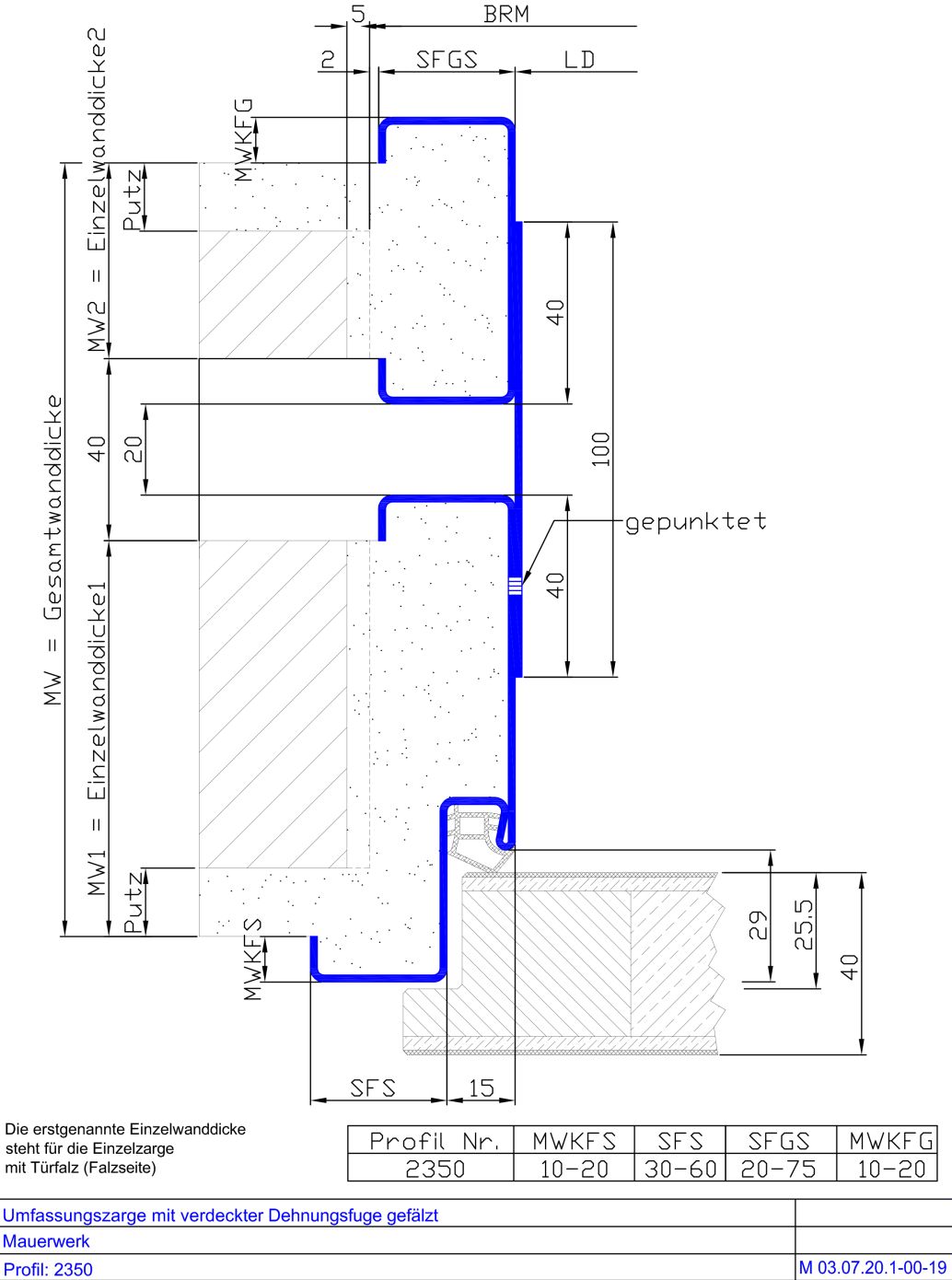 mit verdeckter Dehnungsfuge
