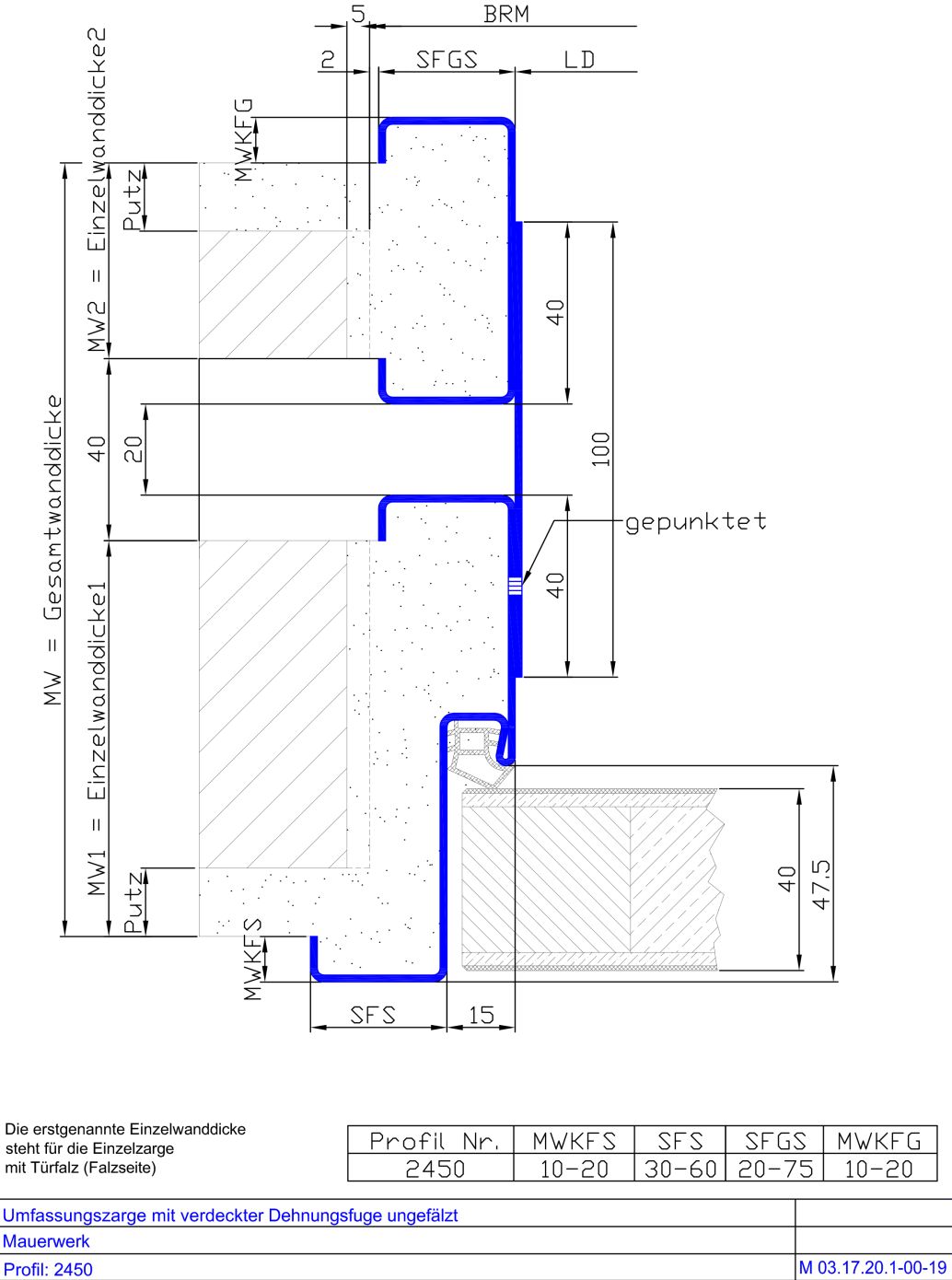 mit verdeckter Dehnungsfuge
