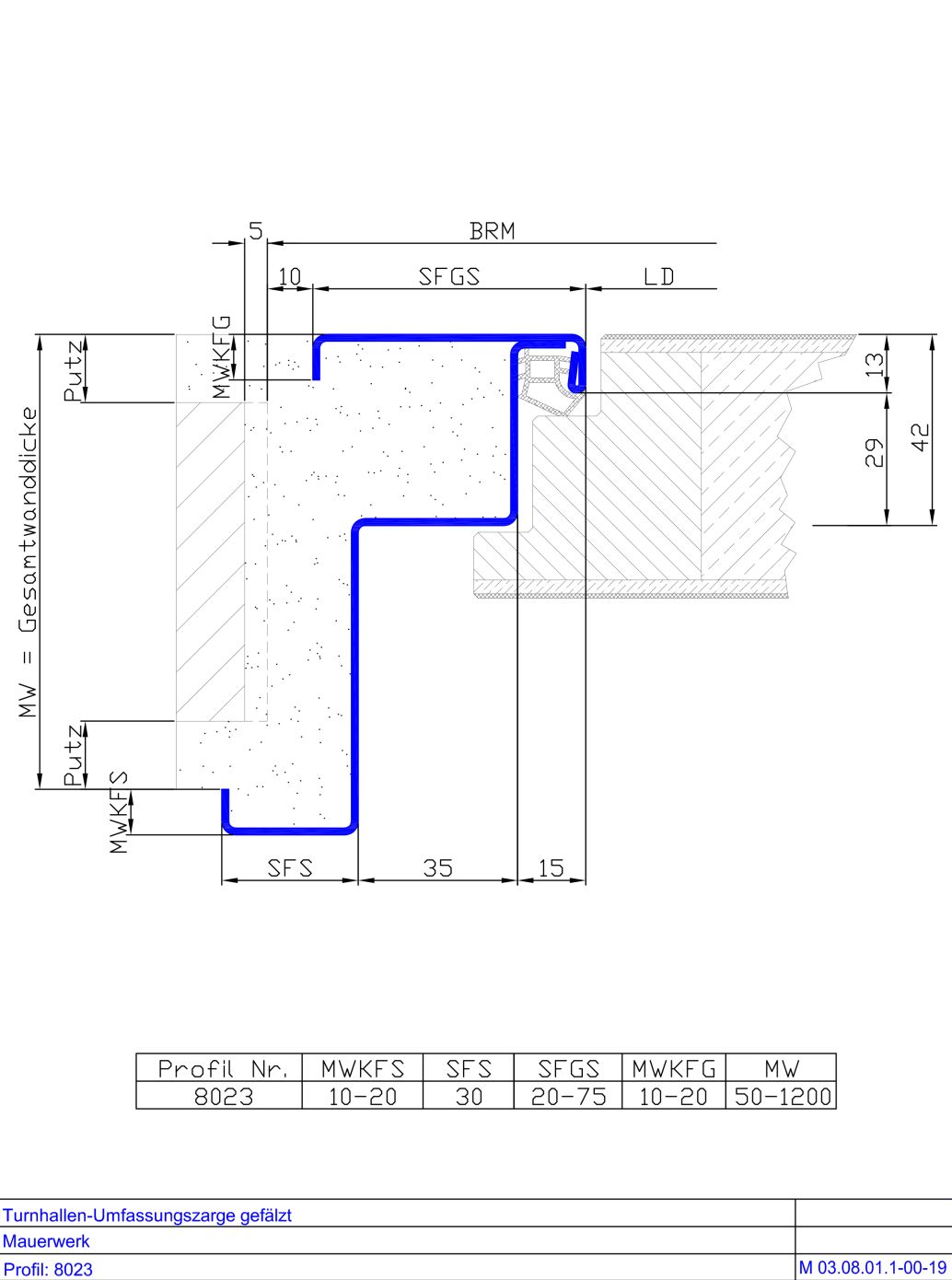 Turnhallen-Umfassungszarge