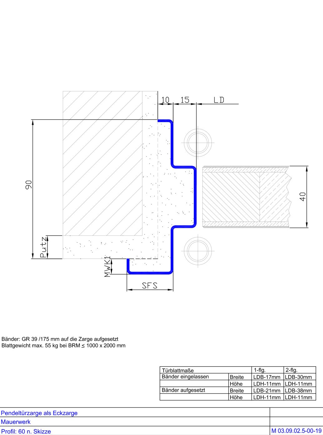 Pendeltuerzarge nach Skizze
