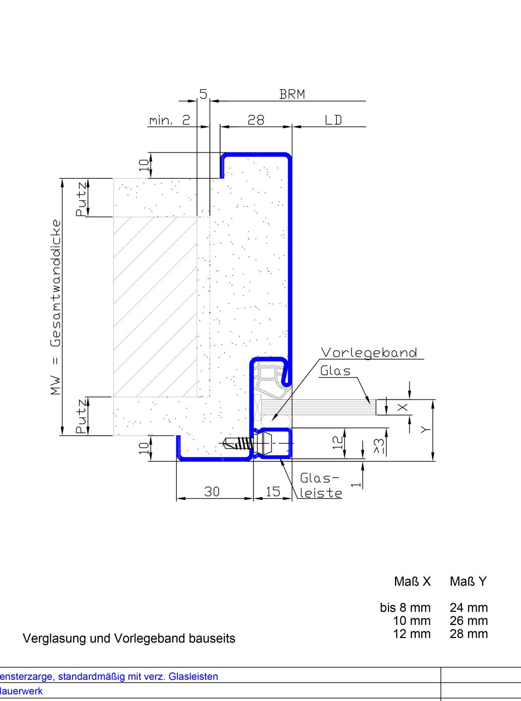 Profil 23 mit verz. Glasleisten
