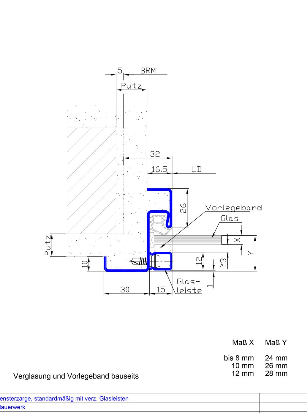 Profil 21 mit verz. Glasleiste