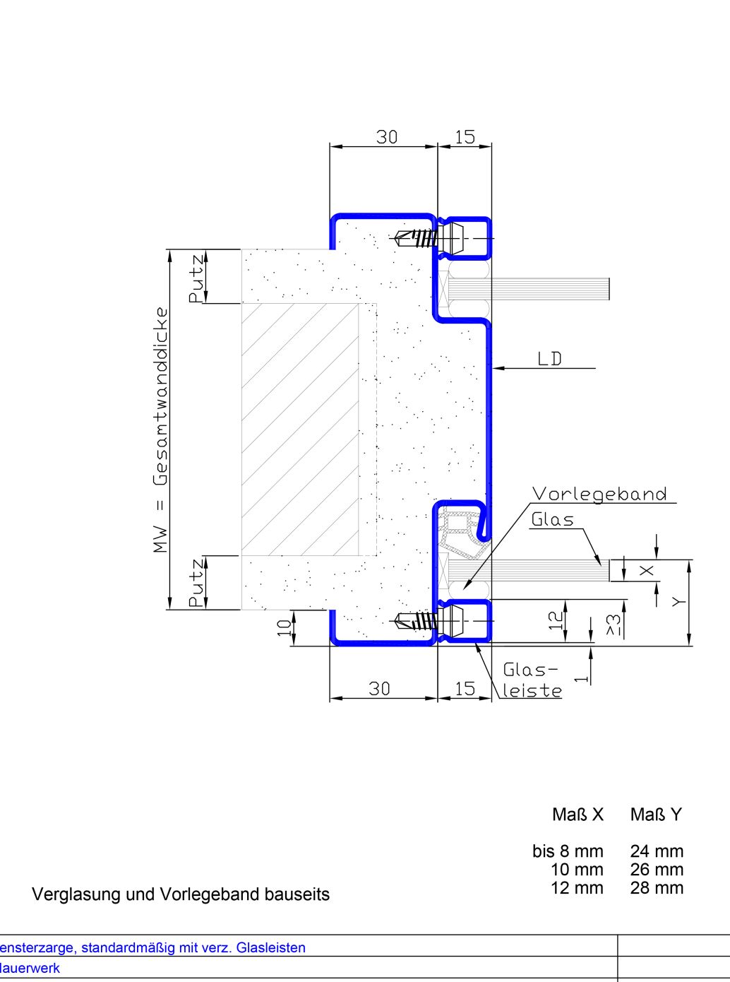 Profil 2373 mit verz. Glasleisten