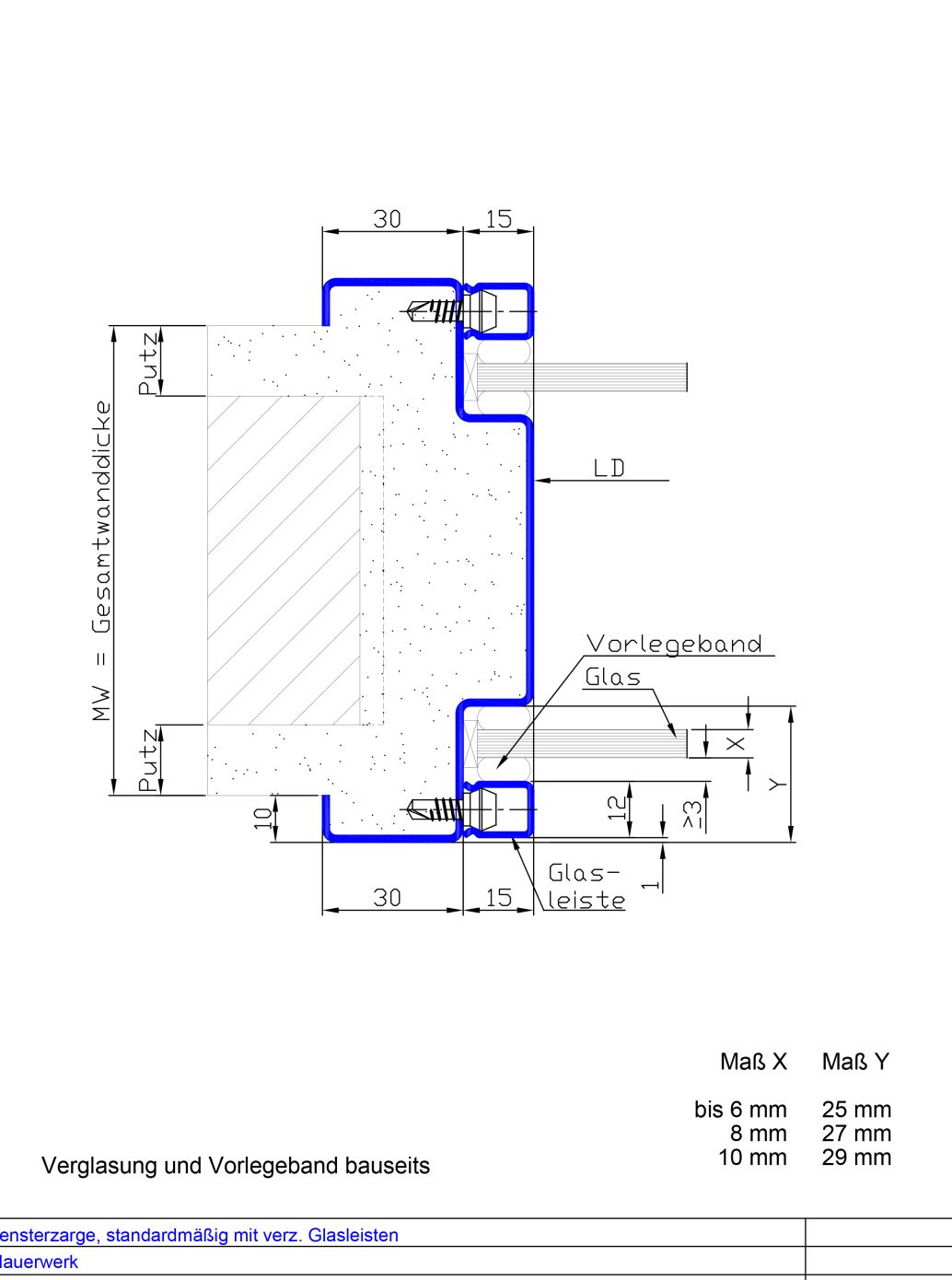 Profil 3071 mit verz. Glasleisten