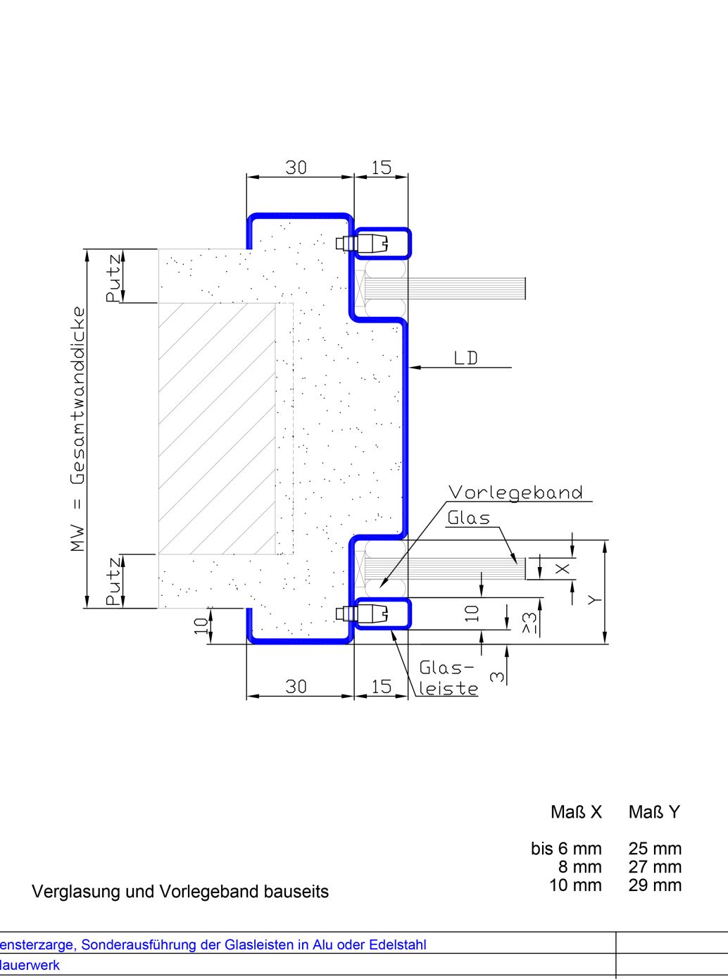 Profil 3071 mit Sonderglasleisten