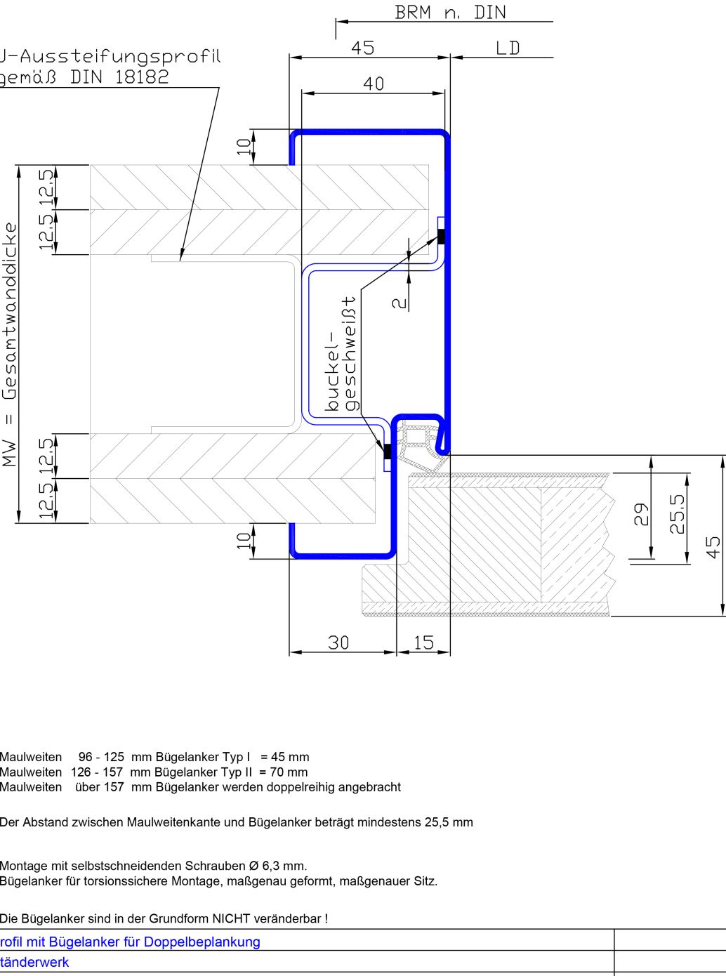 Buegelanker fuer Doppelbeplankung 23-0045