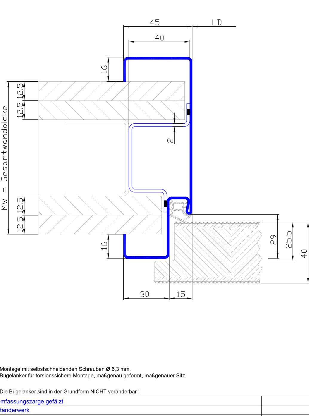 Normzarge im Profil 23-1645