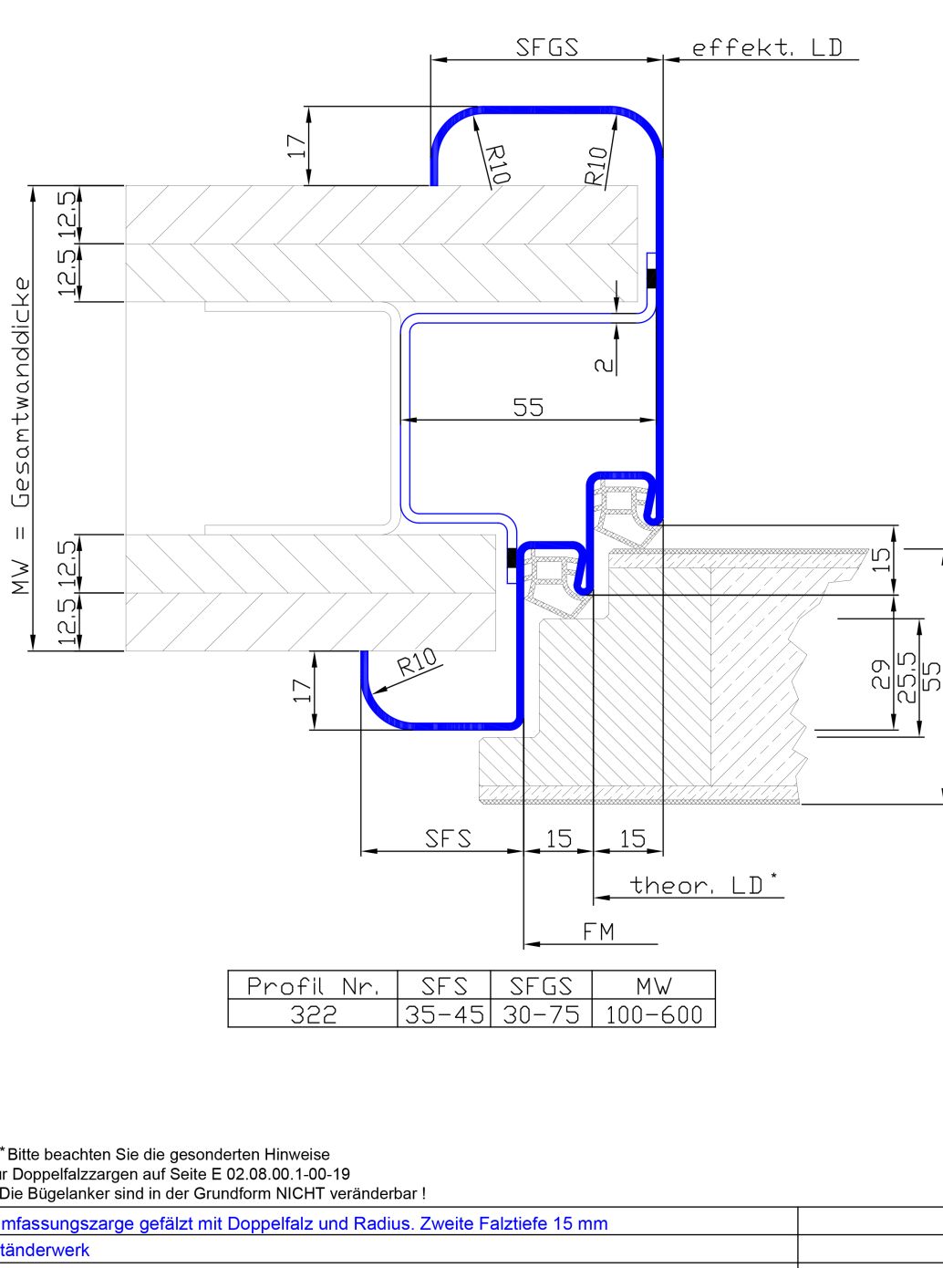 Doppelfalz und Radius. 2.FT 15