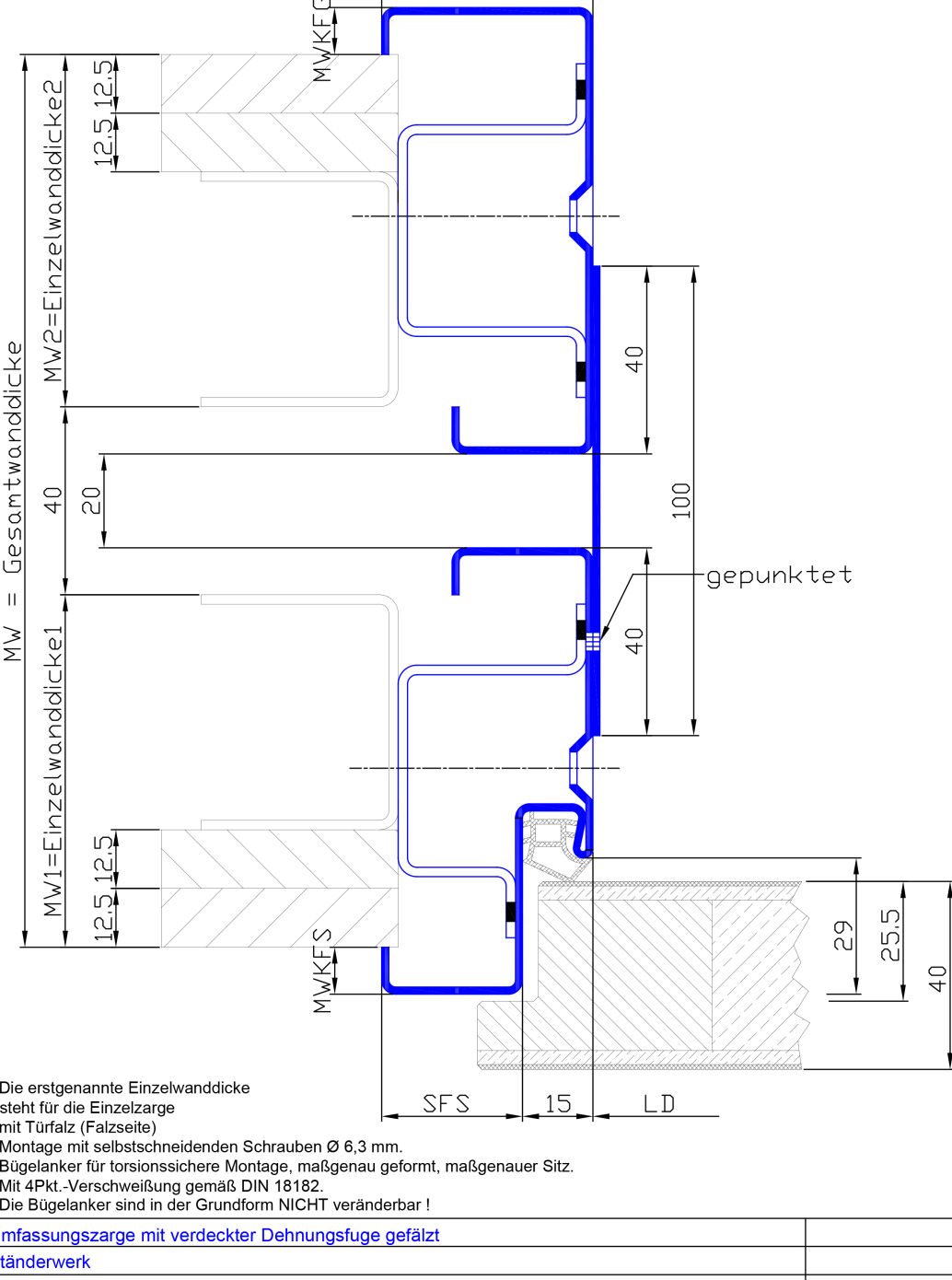 mit verdeckter Dehnungsfuge