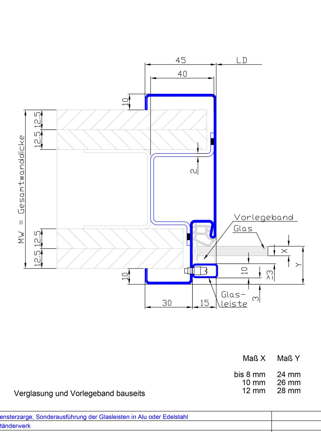 Profil 23-0045 mit Sonderglasleisten