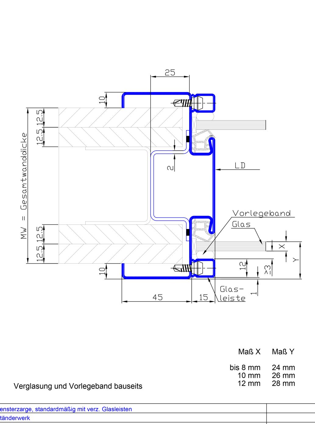 Profil 2371-0045 mit verz. Glasleisten