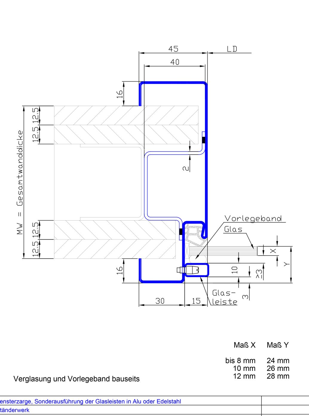 Profil 23-1645 mit Sonderglasleisten