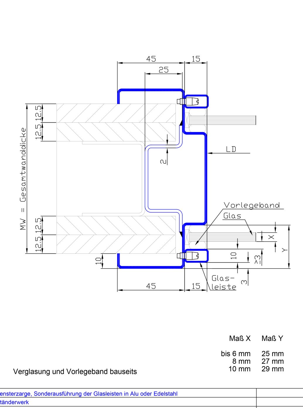 Profil 3071-0045 mit Sonderglasleisten