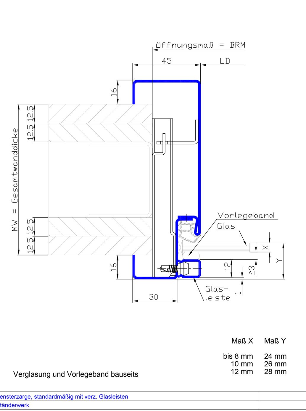 Profil 2140-1645 mit verz. Glasleisten