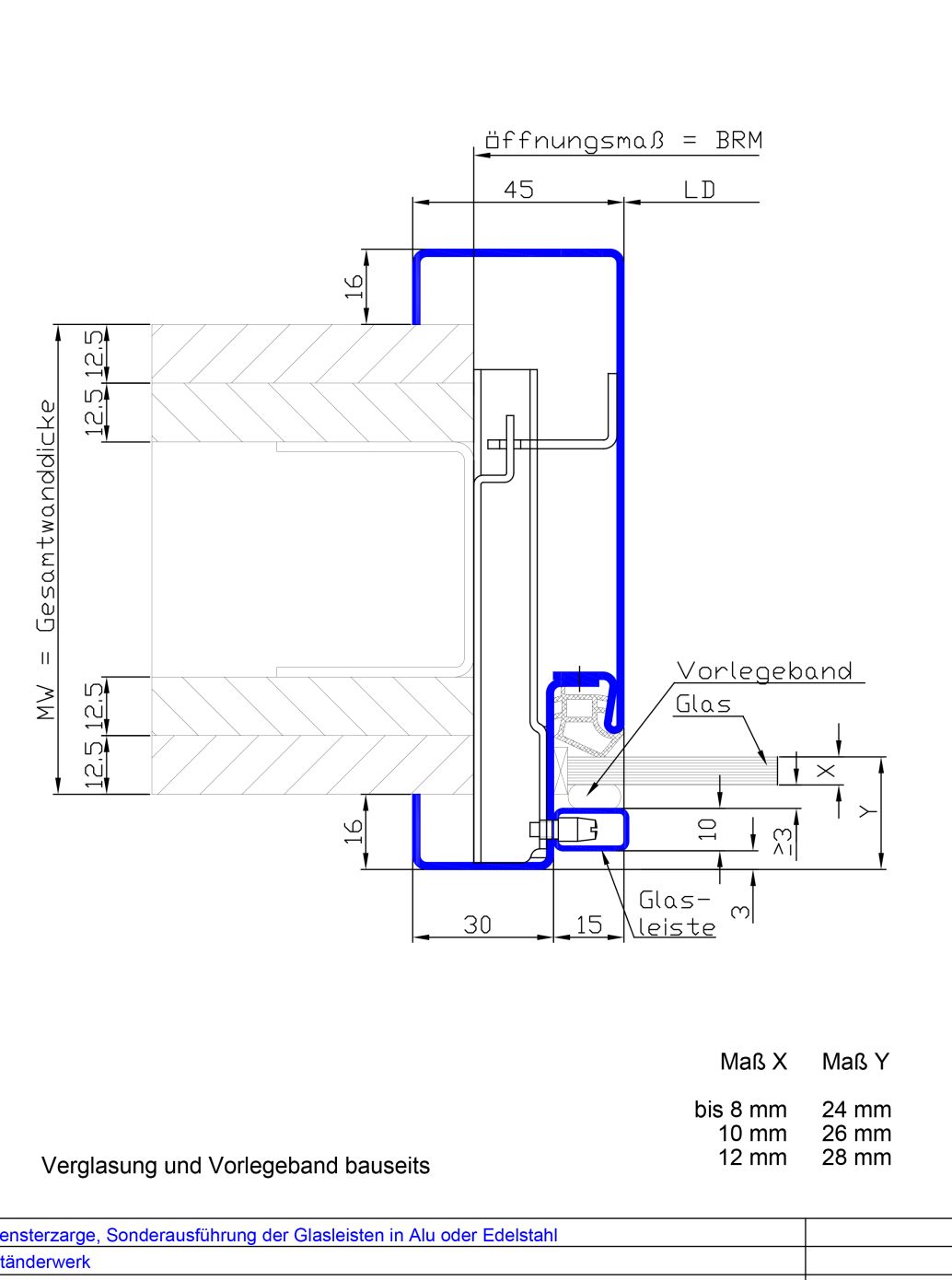 Profil 2140-1645 mit Sonderglasleisten