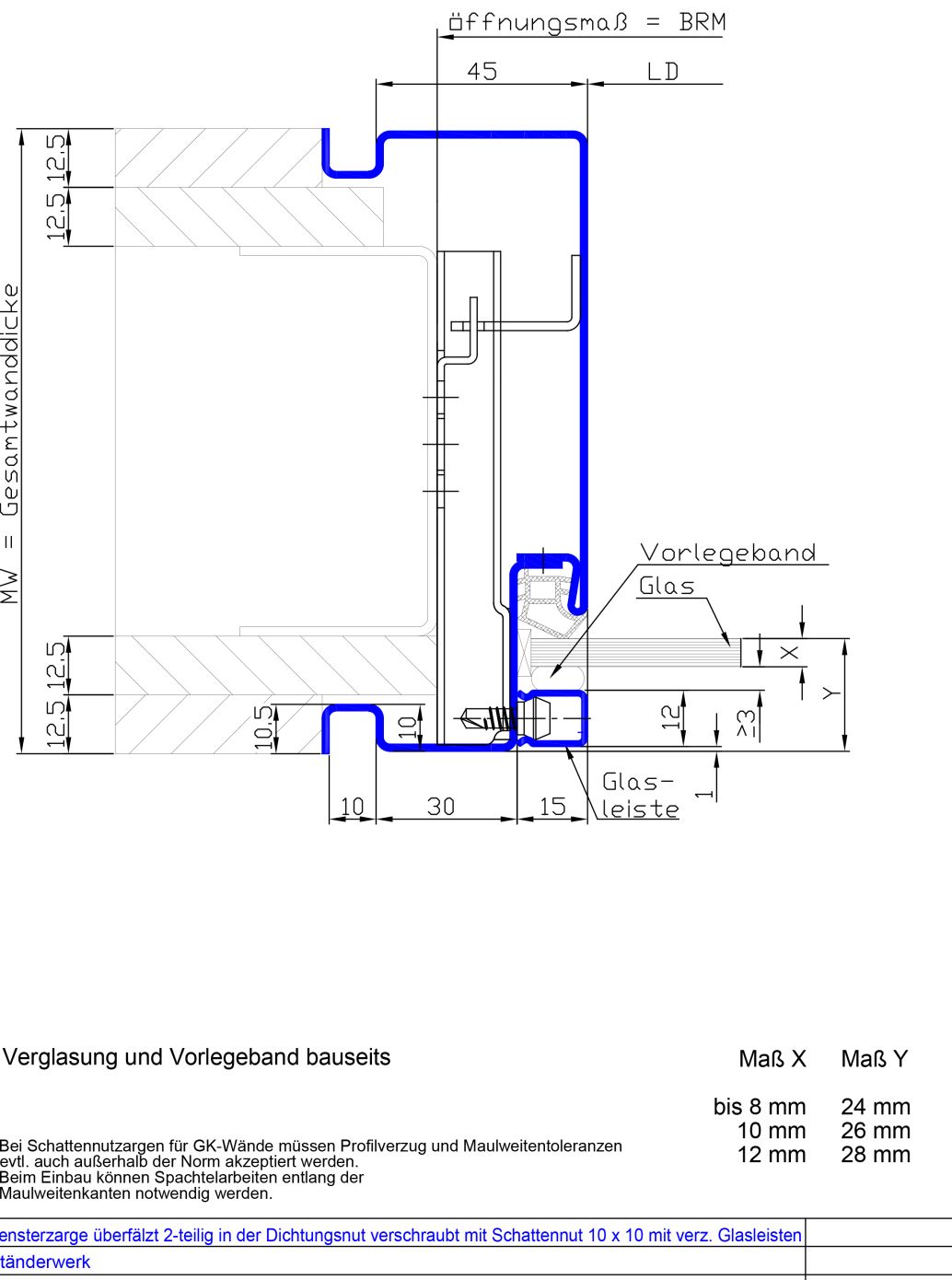 Profil 2140-0045S mit verz. Glasleisten