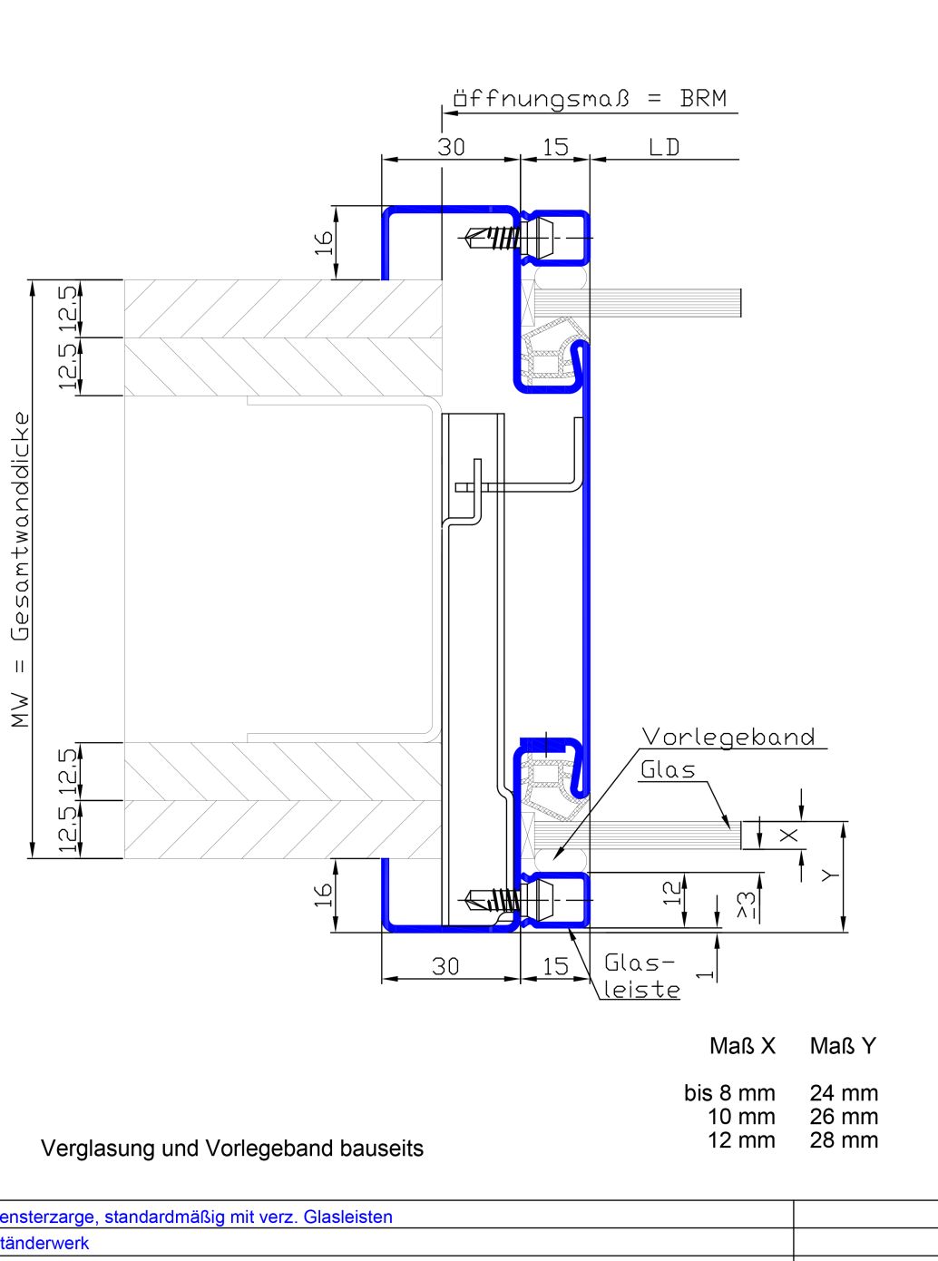 Profil 2171-1630 mit verz. Glasleisten