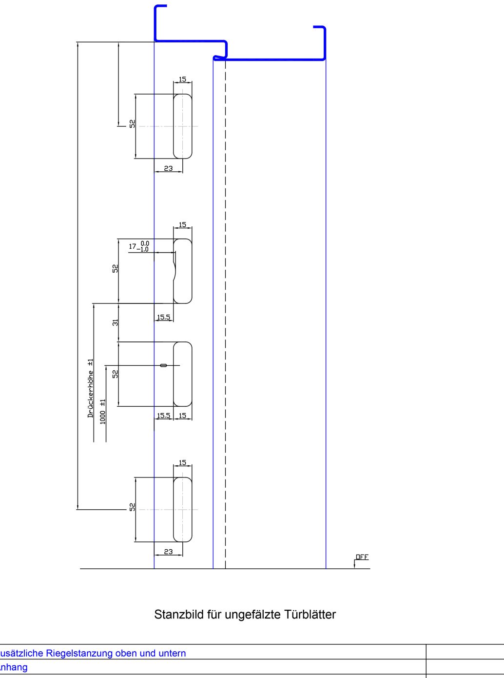 zus. Riegelstanzung oben und unten ungefaelzt